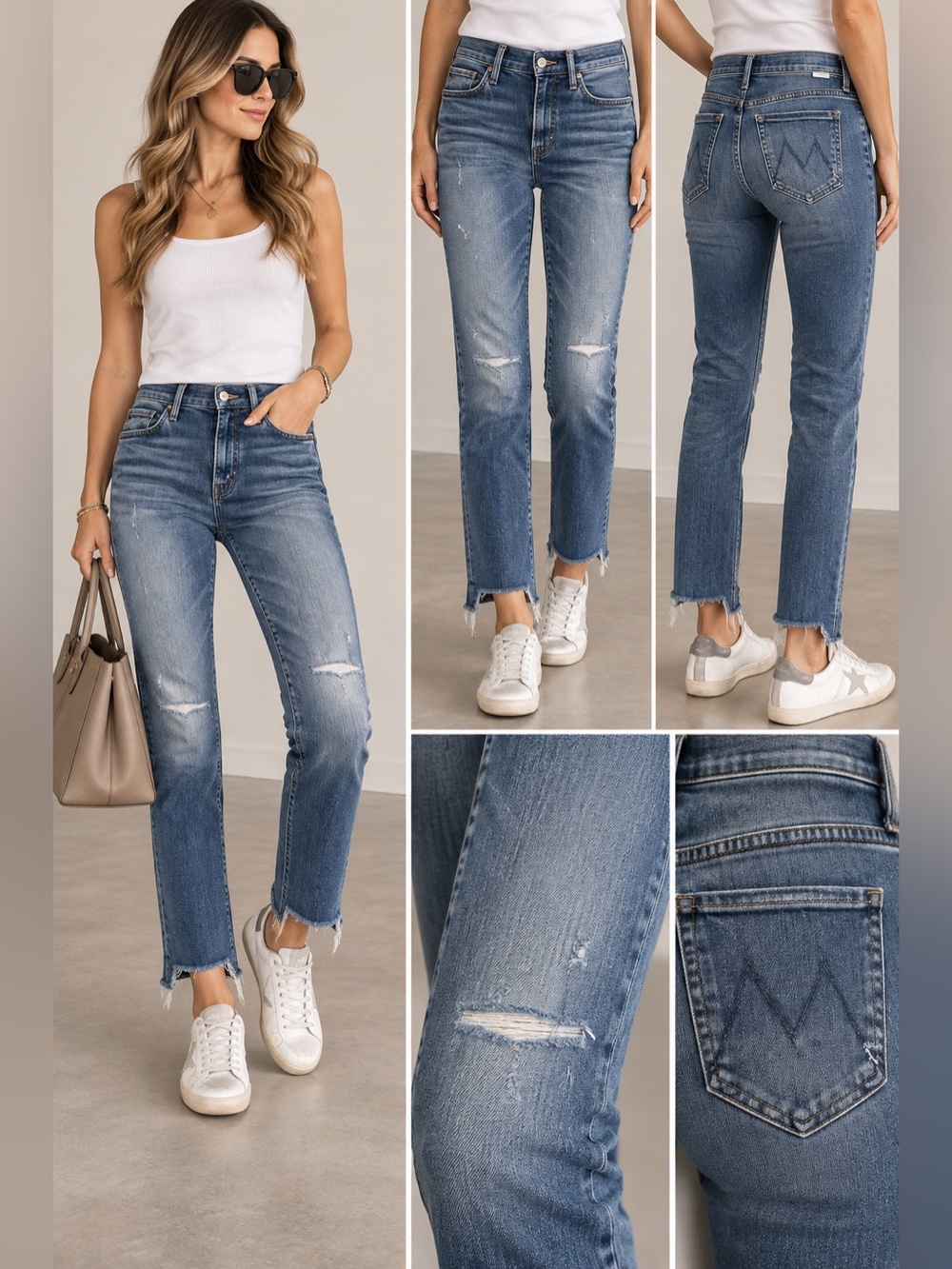 Mother The Rascal Ankle Step Fray jeans size 25